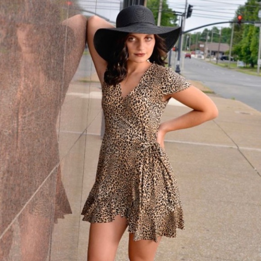 Cheetah wrap dress